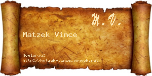 Matzek Vince névjegykártya