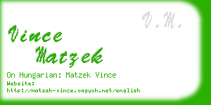 vince matzek business card
